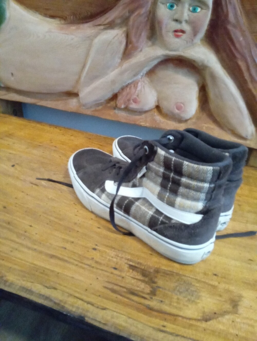 Vans Filmore Hi Platform Sneakers Women Sz 10 Plaid Mix/Brown Suede/Houndstooth - Picture 3 of 13